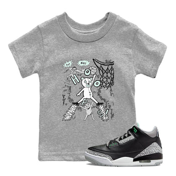 3s Green Glow shirt to match jordans Stop The Bear sneaker tees Air Jordan 3 Retro Green Glow SNRT sneaker release tees baby toddler Heather Grey 1 cotton Shirt