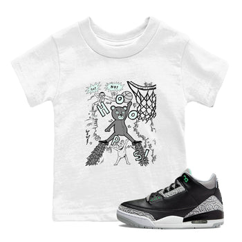 3s Green Glow shirt to match jordans Stop The Bear sneaker tees Air Jordan 3 Retro Green Glow SNRT sneaker release tees baby toddler White 1 cotton Shirt
