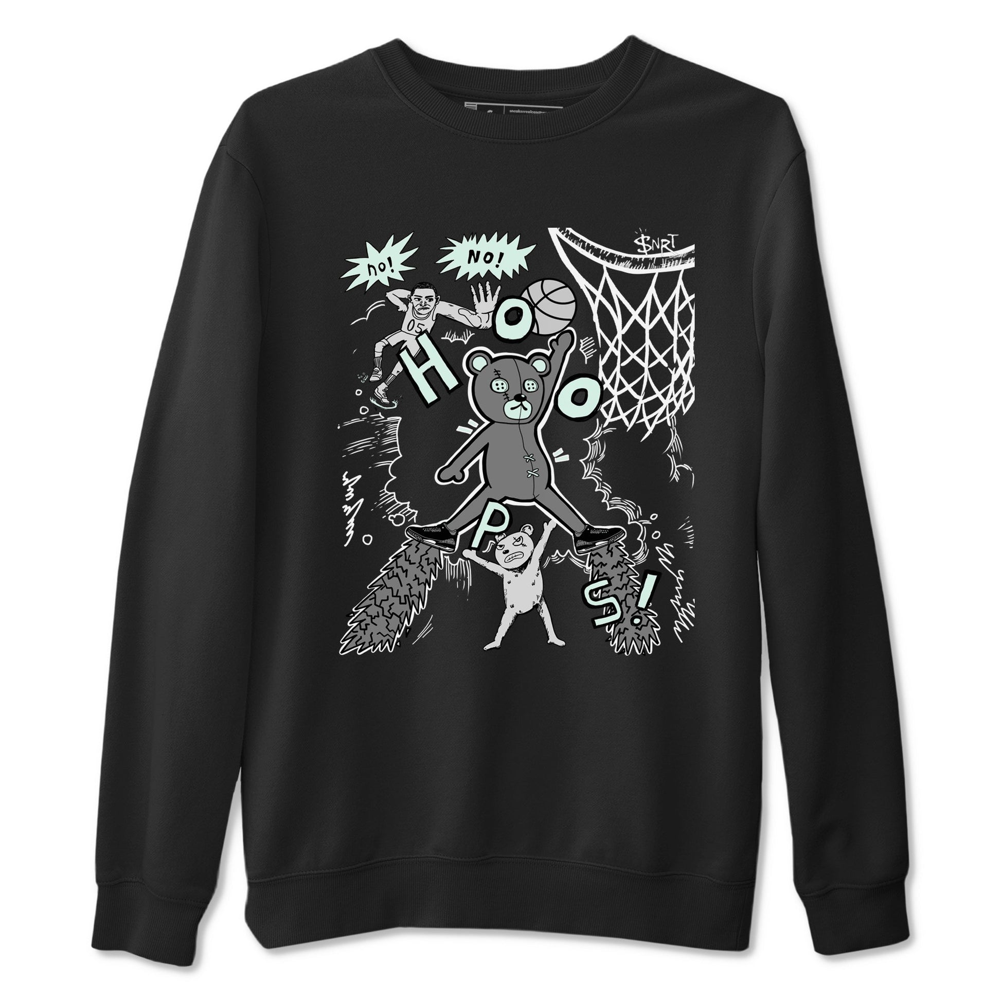 3s Green Glow shirt to match jordans Stop The Bear sneaker tees Air Jordan 3 Retro Green Glow SNRT Sneaker Release Tees unisex cotton Black 2 crew neck shirt