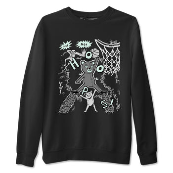 3s Green Glow shirt to match jordans Stop The Bear sneaker tees Air Jordan 3 Retro Green Glow SNRT Sneaker Release Tees unisex cotton Black 2 crew neck shirt