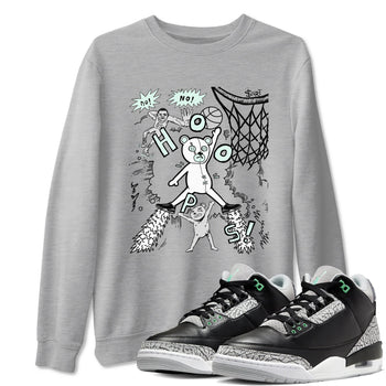 3s Green Glow shirt to match jordans Stop The Bear sneaker tees Air Jordan 3 Retro Green Glow SNRT Sneaker Release Tees unisex cotton Heather Grey 1 crew neck shirt