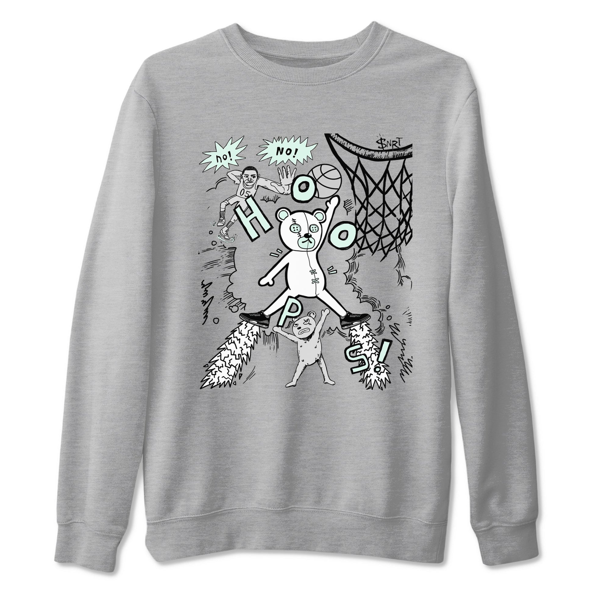 3s Green Glow shirt to match jordans Stop The Bear sneaker tees Air Jordan 3 Retro Green Glow SNRT Sneaker Release Tees unisex cotton Heather Grey 2 crew neck shirt