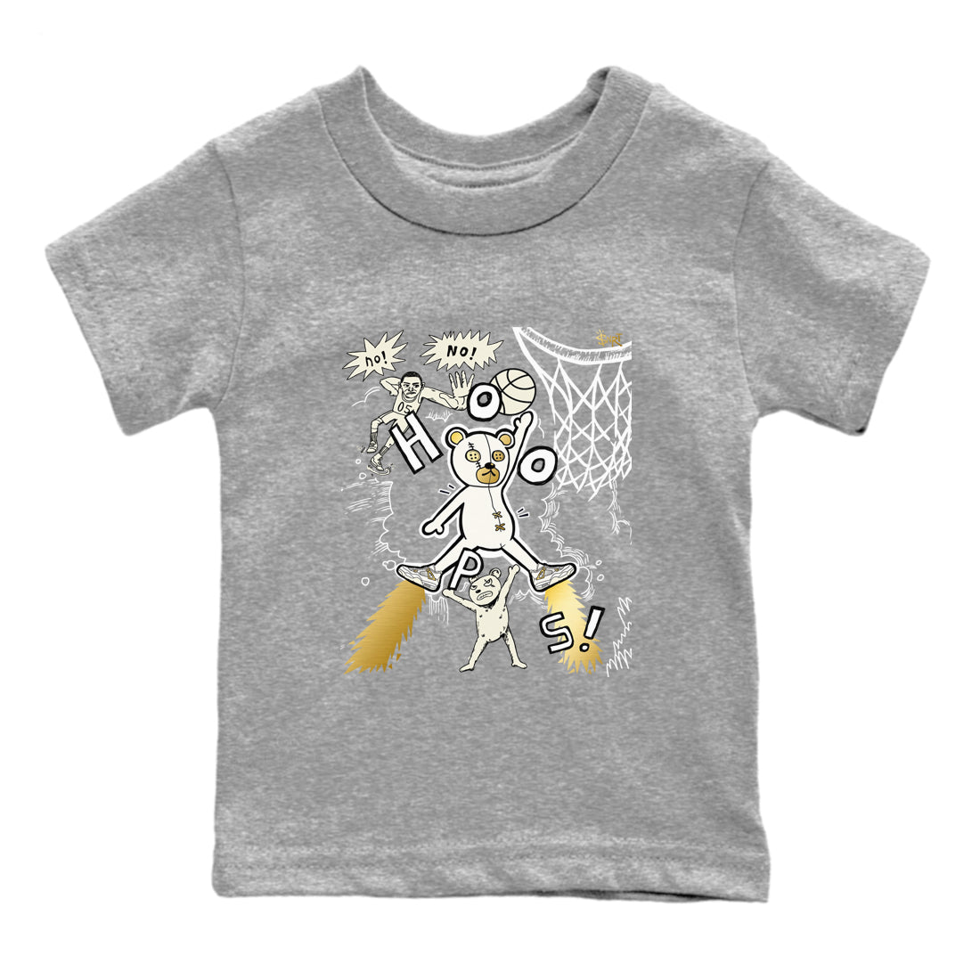 AJ4 Sail shirt to match jordans Stop The Bear sneaker tees Air Jordan 4 Sail SNRT sneaker release tees baby toddler Heather Grey 2 cotton Shirt