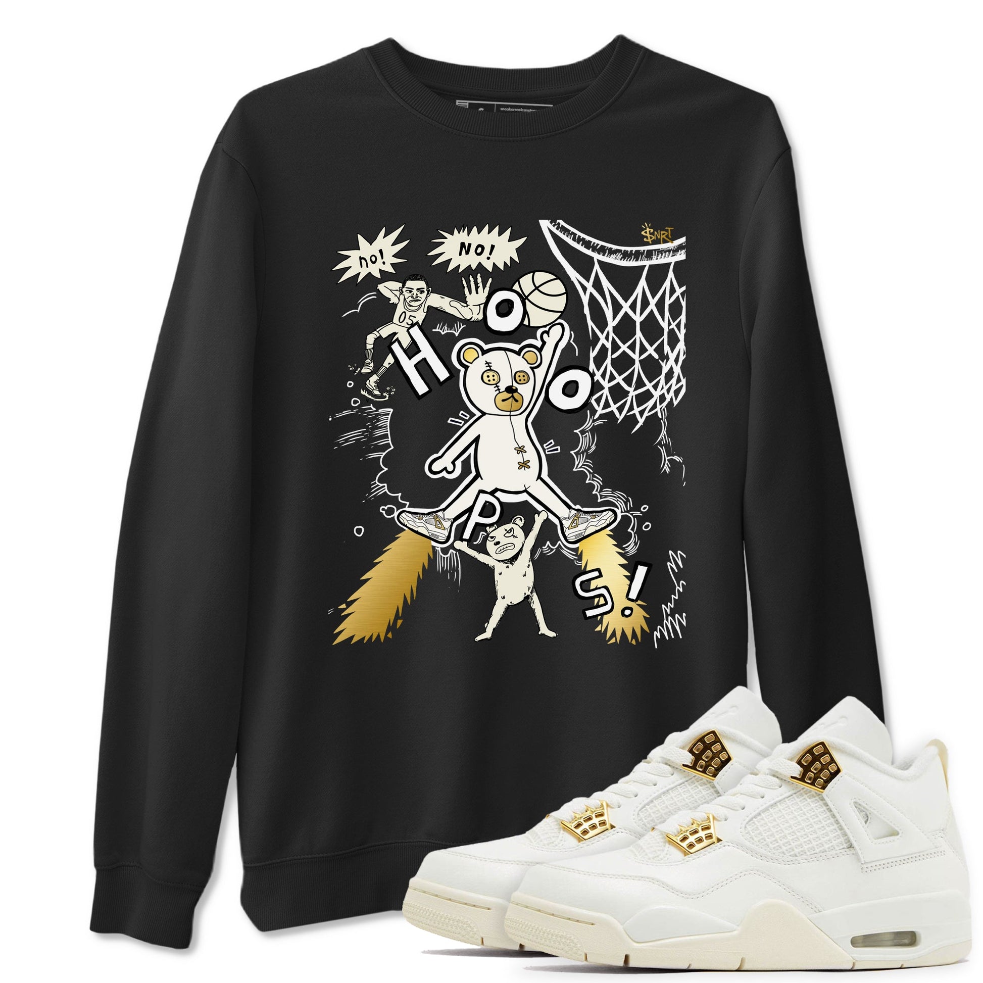 AJ4 Sail shirt to match jordans Stop The Bear sneaker tees Air Jordan 4 Sail SNRT Sneaker Release Tees unisex cotton Black 1 crew neck shirt