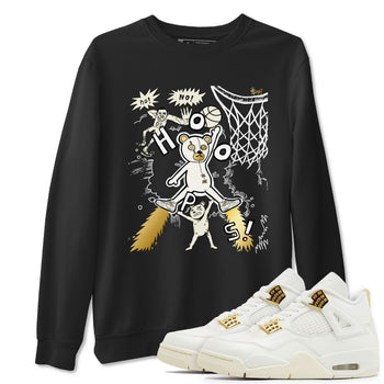 AJ4 Sail shirt to match jordans Stop The Bear sneaker tees Air Jordan 4 Sail SNRT Sneaker Release Tees unisex cotton Black 1 crew neck shirt