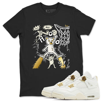 AJ4 Sail shirt to match jordans Stop The Bear sneaker tees Air Jordan 4 Sail SNRT Sneaker Release Tees unisex cotton Black 1 crew neck shirt