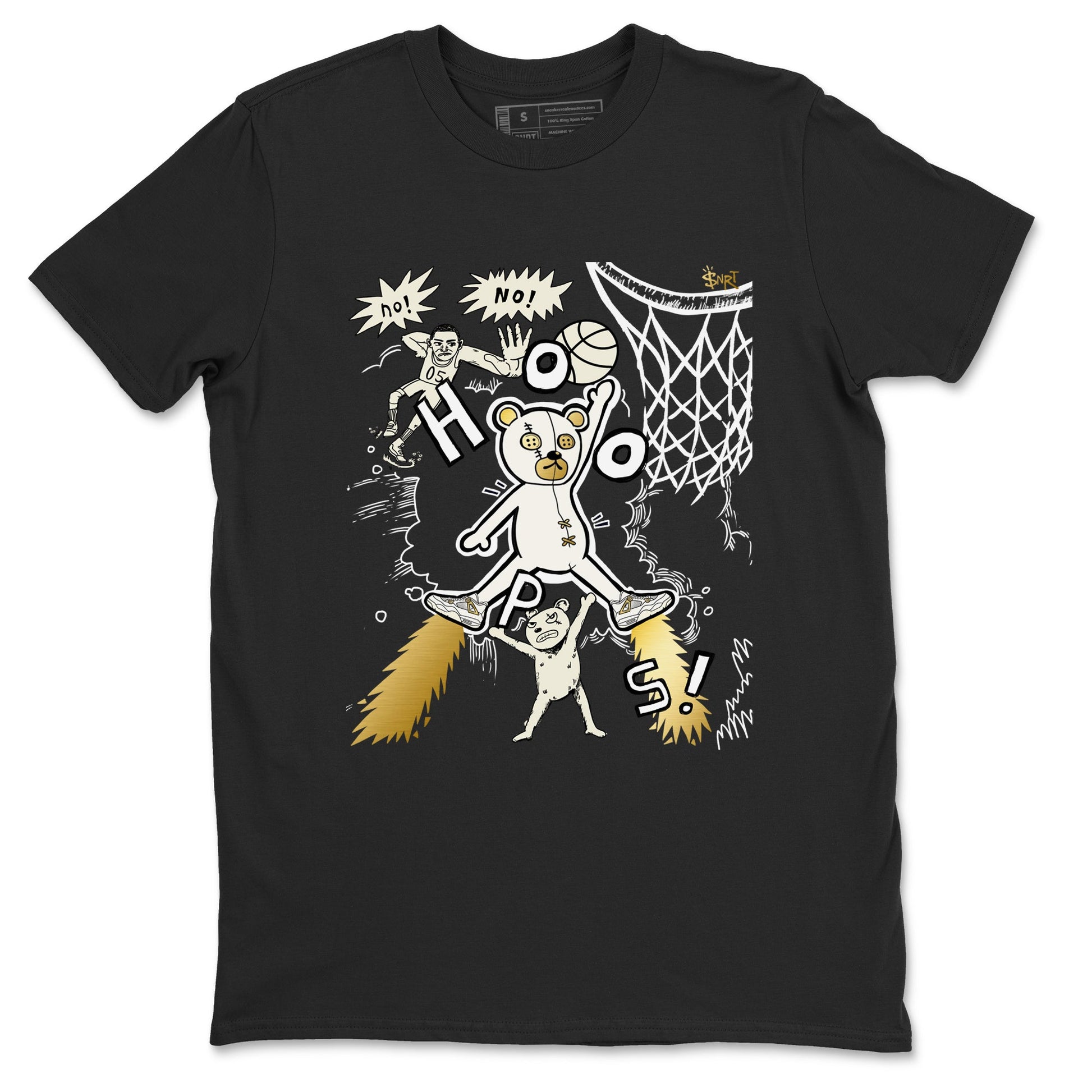 AJ4 Sail shirt to match jordans Stop The Bear sneaker tees Air Jordan 4 Sail SNRT Sneaker Release Tees unisex cotton Black 2 crew neck shirt