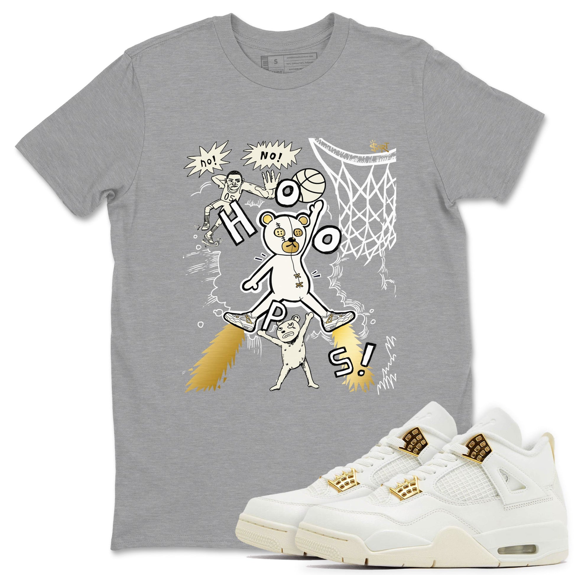AJ4 Sail shirt to match jordans Stop The Bear sneaker tees Air Jordan 4 Sail SNRT Sneaker Release Tees unisex cotton Heather Grey 1 crew neck shirt