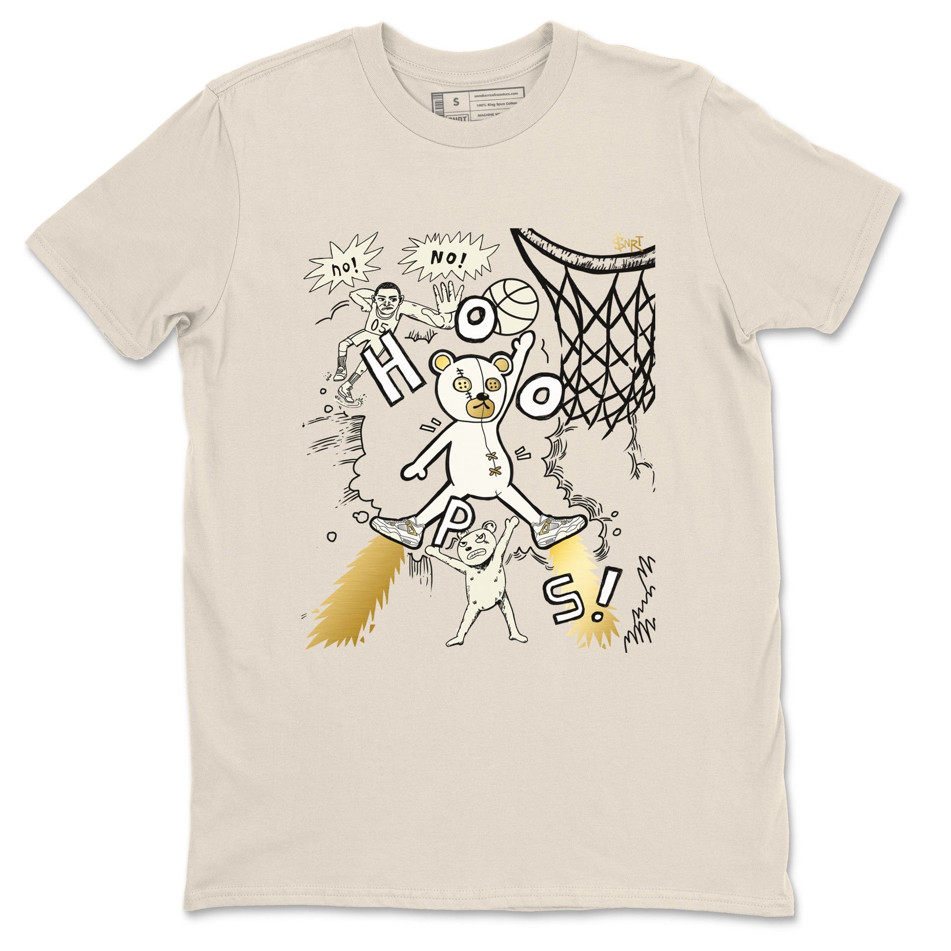 AJ4 Sail shirt to match jordans Stop The Bear sneaker tees Air Jordan 4 Sail SNRT Sneaker Release Tees unisex cotton Natural 2 crew neck shirt