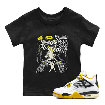 4s Vivid Sulfur shirt to match jordans Stop The Bear sneaker tees Air Jordan 4 Retro Vivid Sulfur SNRT sneaker release tees baby toddler Black 1 cotton Shirt