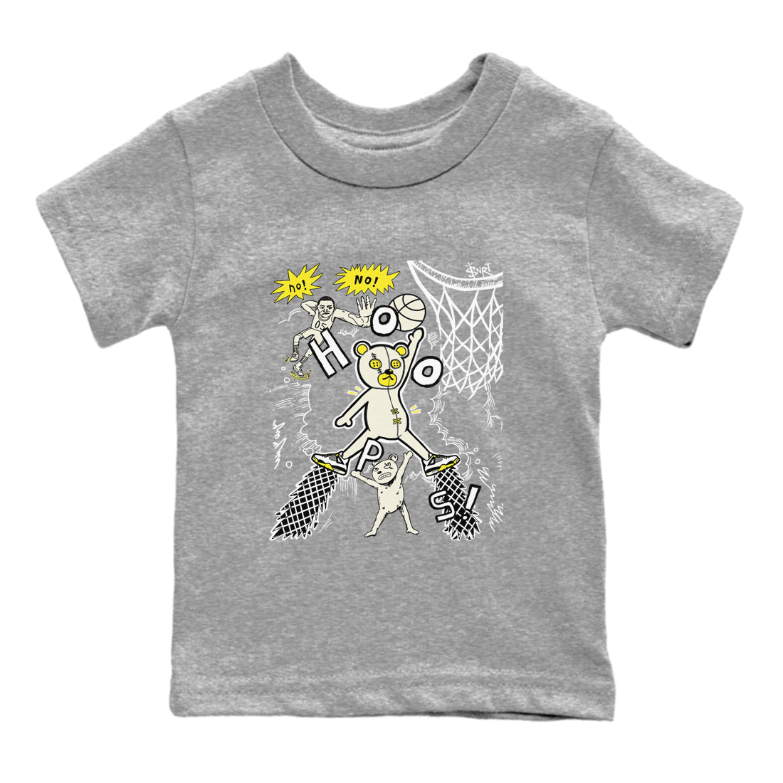 4s Vivid Sulfur shirt to match jordans Stop The Bear sneaker tees Air Jordan 4 Retro Vivid Sulfur SNRT sneaker release tees baby toddler Heather Grey 2 cotton Shirt