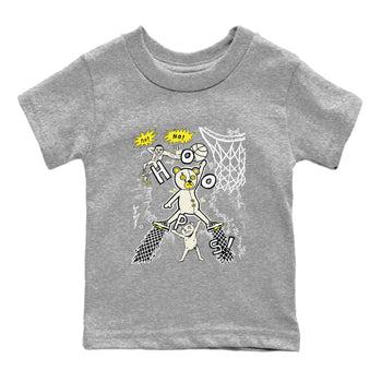 4s Vivid Sulfur shirt to match jordans Stop The Bear sneaker tees Air Jordan 4 Retro Vivid Sulfur SNRT sneaker release tees baby toddler Heather Grey 2 cotton Shirt