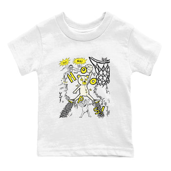 4s Vivid Sulfur shirt to match jordans Stop The Bear sneaker tees Air Jordan 4 Retro Vivid Sulfur SNRT sneaker release tees baby toddler White 2 cotton Shirt