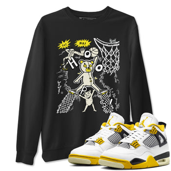 4s Vivid Sulfur shirt to match jordans Stop The Bear sneaker tees Air Jordan 4 Retro Vivid Sulfur SNRT Sneaker Release Tees unisex cotton Black 1 crew neck shirt