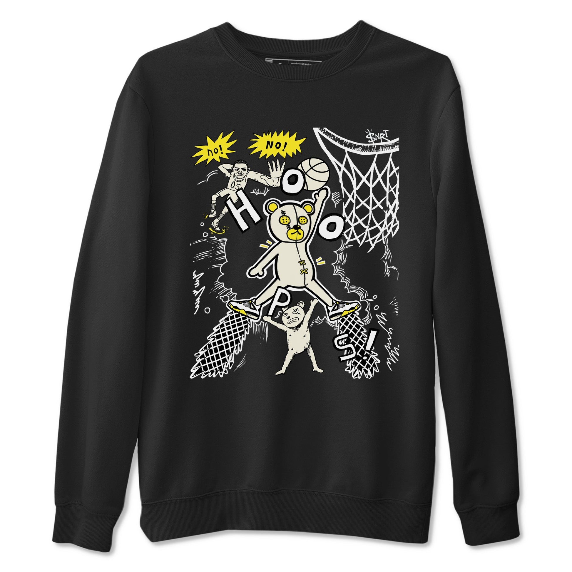 4s Vivid Sulfur shirt to match jordans Stop The Bear sneaker tees Air Jordan 4 Retro Vivid Sulfur SNRT Sneaker Release Tees unisex cotton Black 2 crew neck shirt