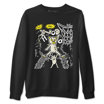 4s Vivid Sulfur shirt to match jordans Stop The Bear sneaker tees Air Jordan 4 Retro Vivid Sulfur SNRT Sneaker Release Tees unisex cotton Black 2 crew neck shirt