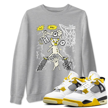 4s Vivid Sulfur shirt to match jordans Stop The Bear sneaker tees Air Jordan 4 Retro Vivid Sulfur SNRT Sneaker Release Tees unisex cotton Heather Grey 1 crew neck shirt