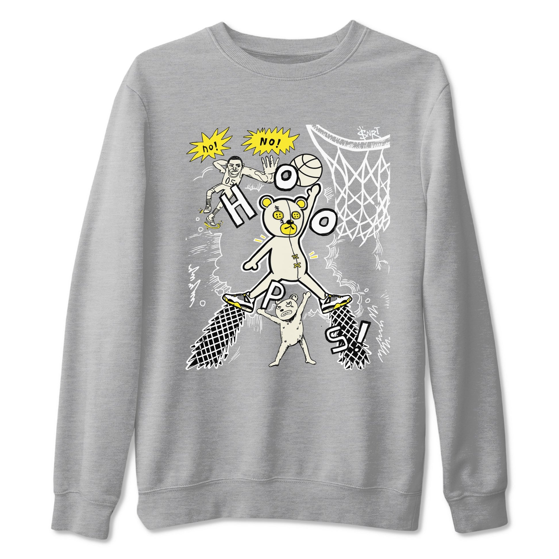 4s Vivid Sulfur shirt to match jordans Stop The Bear sneaker tees Air Jordan 4 Retro Vivid Sulfur SNRT Sneaker Release Tees unisex cotton Heather Grey 2 crew neck shirt