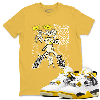 4s Vivid Sulfur shirt to match jordans Stop The Bear sneaker tees Air Jordan 4 Retro Vivid Sulfur SNRT Sneaker Release Tees unisex cotton Daisy 1 crew neck shirt
