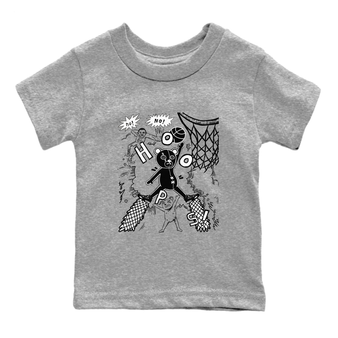 4s White Thunder shirt to match jordans Stop The Bear sneaker tees Air Jordan 4 White Thunder SNRT sneaker release tees baby toddler Heather Grey 2 cotton Shirt
