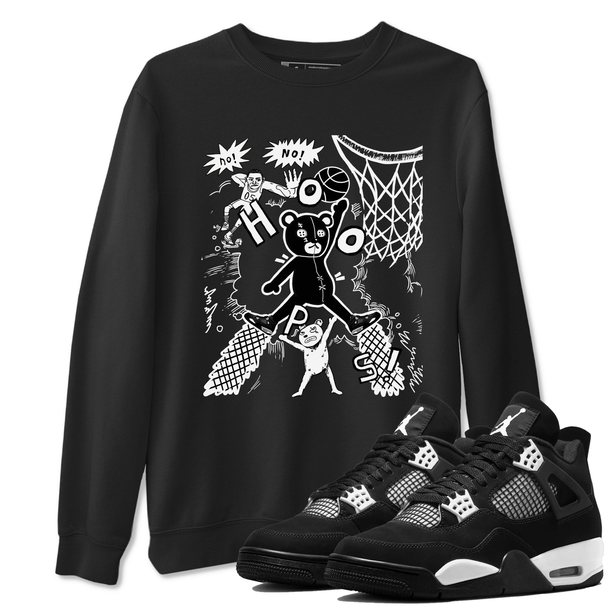 4s White Thunder shirt to match jordans Stop The Bear sneaker tees Air Jordan 4 White Thunder SNRT Sneaker Release Tees unisex cotton Black 1 crew neck shirt
