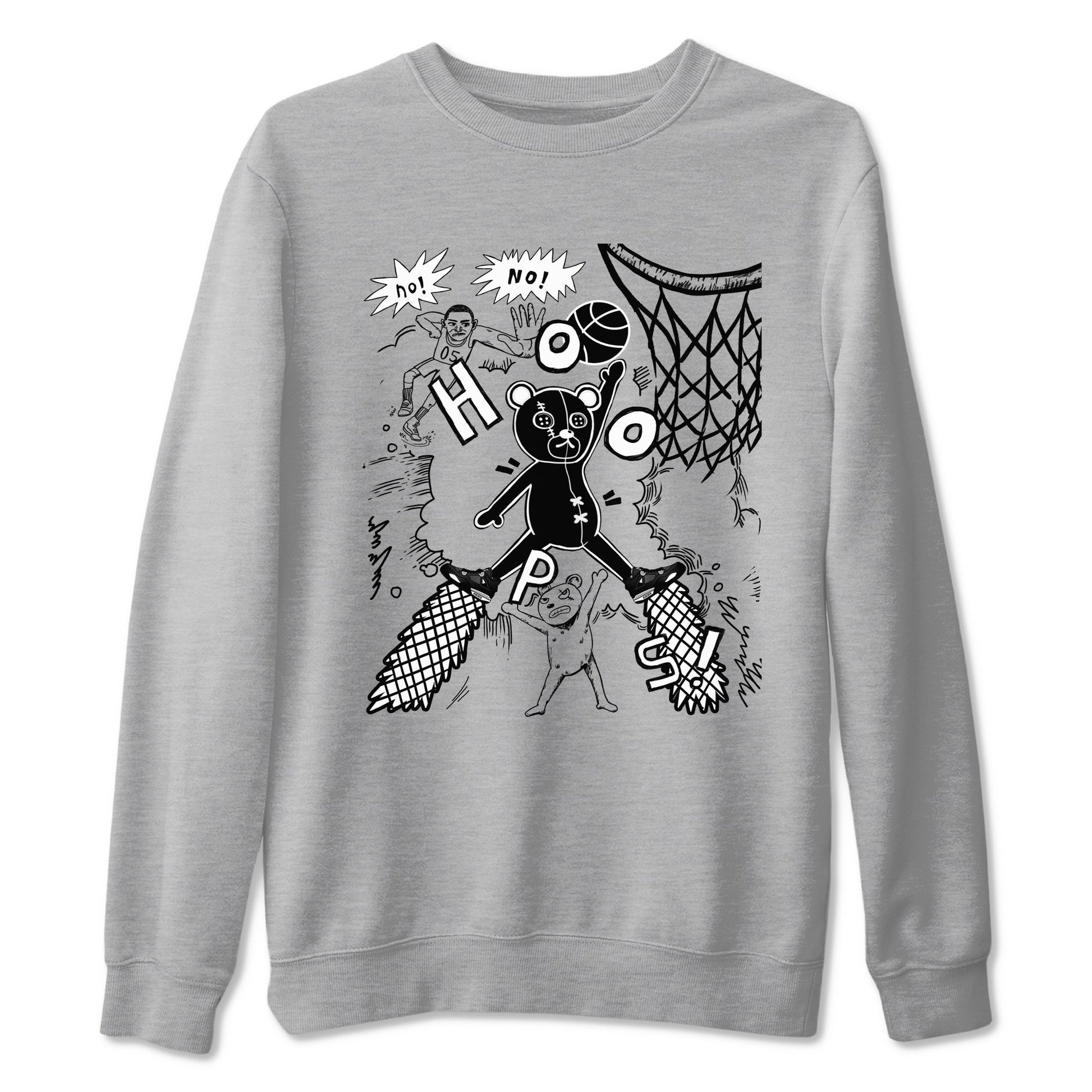 4s White Thunder shirt to match jordans Stop The Bear sneaker tees Air Jordan 4 White Thunder SNRT Sneaker Release Tees unisex cotton Heather Grey 2 crew neck shirt