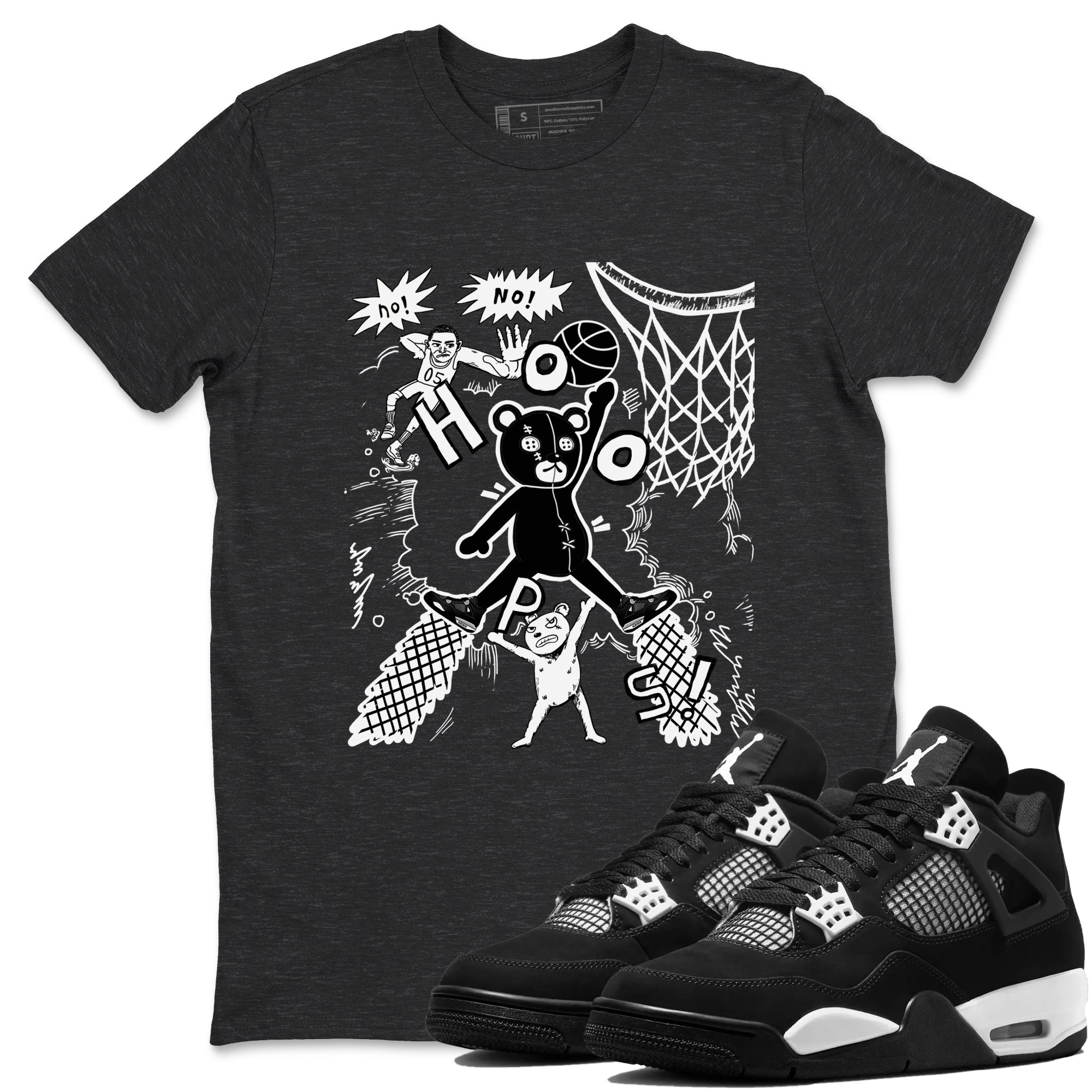 4s White Thunder shirt to match jordans Stop The Bear sneaker tees Air Jordan 4 White Thunder SNRT Sneaker Release Tees unisex cotton Charcoal Heather 1 crew neck shirt