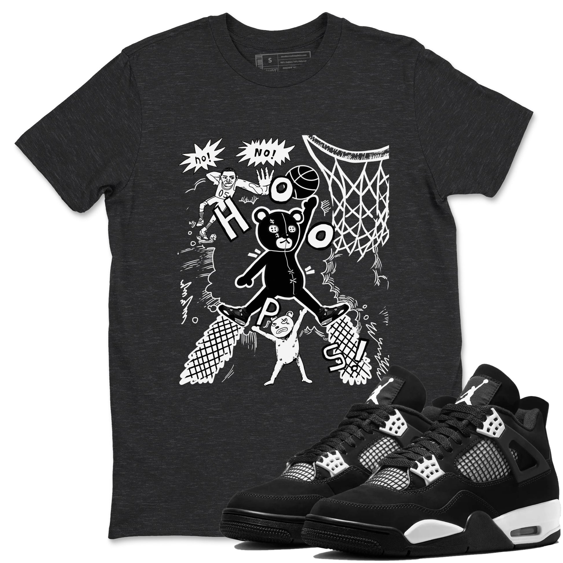 4s White Thunder shirt to match jordans Stop The Bear sneaker tees Air Jordan 4 White Thunder SNRT Sneaker Release Tees unisex cotton Charcoal Heather 1 crew neck shirt