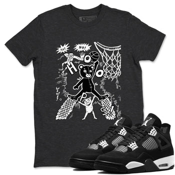 4s White Thunder shirt to match jordans Stop The Bear sneaker tees Air Jordan 4 White Thunder SNRT Sneaker Release Tees unisex cotton Charcoal Heather 1 crew neck shirt