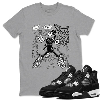 4s White Thunder shirt to match jordans Stop The Bear sneaker tees Air Jordan 4 White Thunder SNRT Sneaker Release Tees unisex cotton Heather Grey 1 crew neck shirt