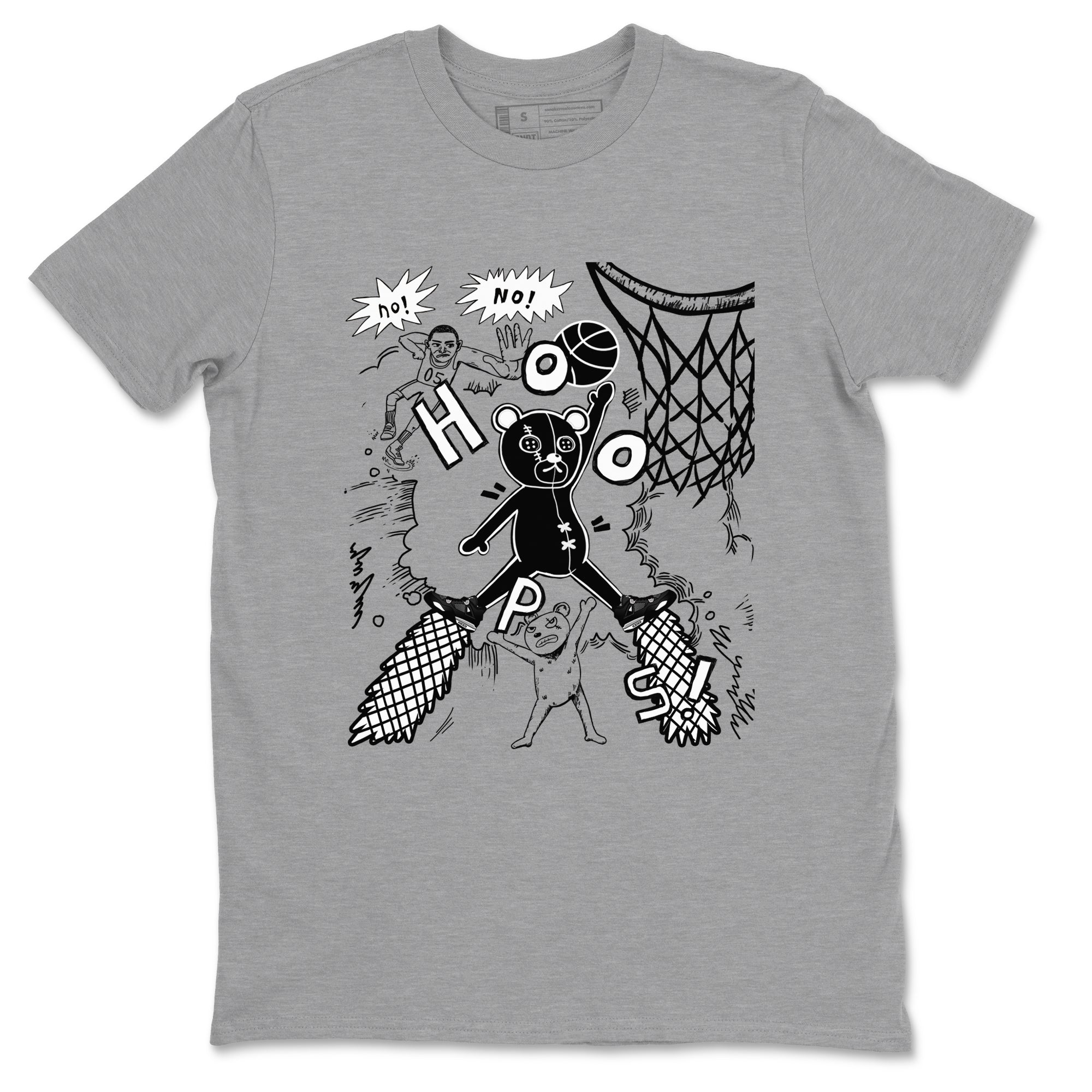 4s White Thunder shirt to match jordans Stop The Bear sneaker tees Air Jordan 4 White Thunder SNRT Sneaker Release Tees unisex cotton Heather Grey 2 crew neck shirt