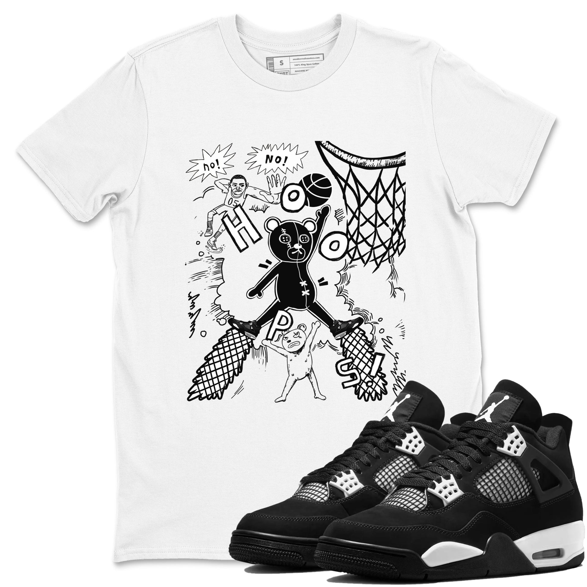 4s White Thunder shirt to match jordans Stop The Bear sneaker tees Air Jordan 4 White Thunder SNRT Sneaker Release Tees unisex cotton White 1 crew neck shirt