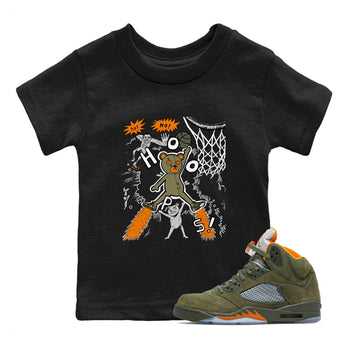 Air Jordan 5 Olive shirt to match jordans Stop The Bear sneaker tees 5s Olive SNRT sneaker release tees baby toddler Black 1 cotton Shirt