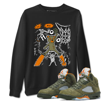 Air Jordan 5 Olive shirt to match jordans Stop The Bear sneaker tees 5s Olive SNRT Sneaker Release Tees unisex cotton Black 1 crew neck shirt