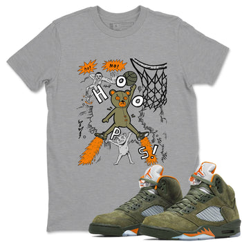 Air Jordan 5 Olive shirt to match jordans Stop The Bear sneaker tees 5s Olive SNRT Sneaker Release Tees unisex cotton Heather Grey 1 crew neck shirt