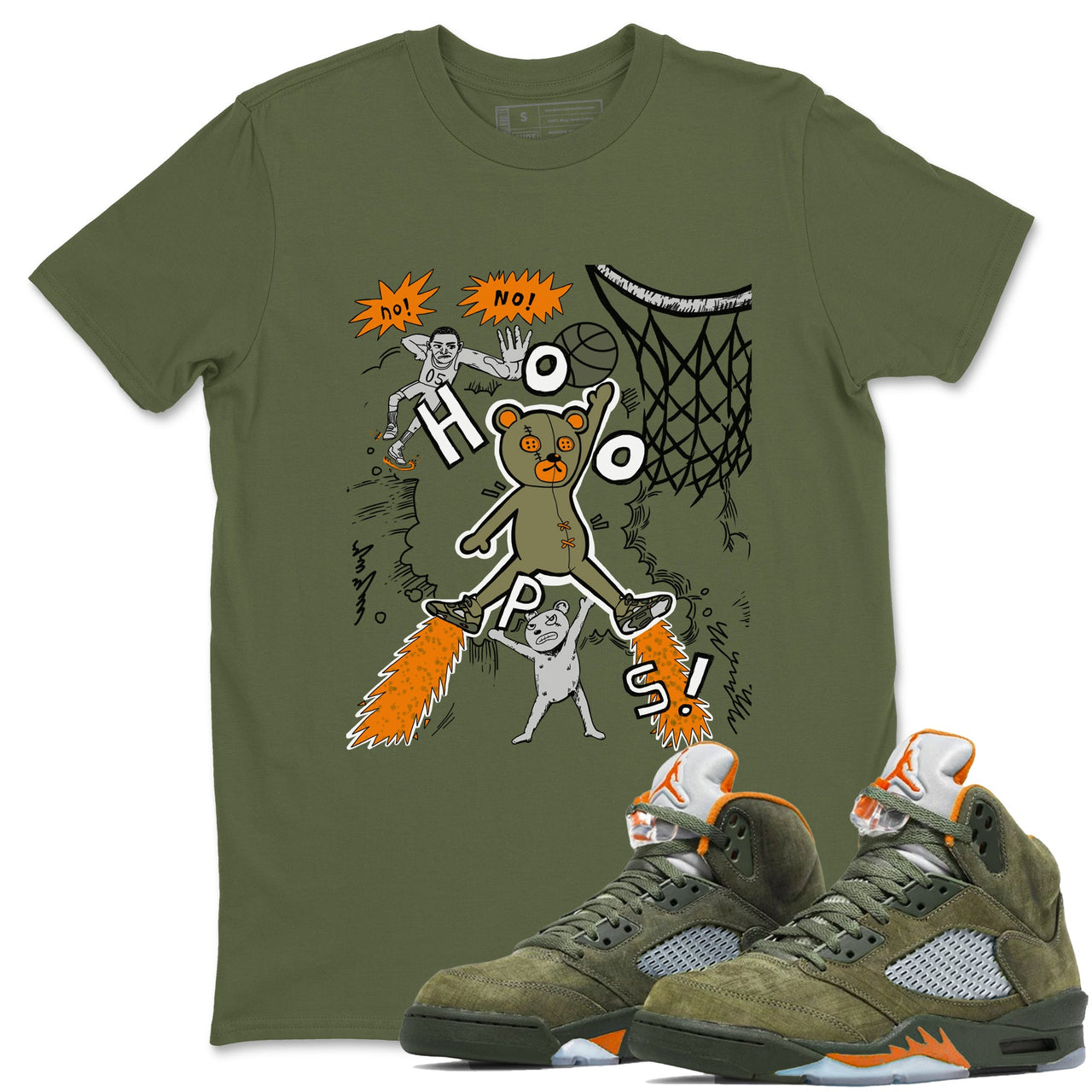 Air Jordan 5 Olive shirt to match jordans Stop The Bear sneaker tees 5s Olive SNRT Sneaker Release Tees unisex cotton Military Green 1 crew neck shirt