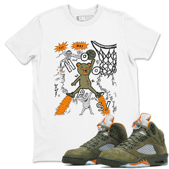 Air Jordan 5 Olive shirt to match jordans Stop The Bear sneaker tees 5s Olive SNRT Sneaker Release Tees unisex cotton White 1 crew neck shirt