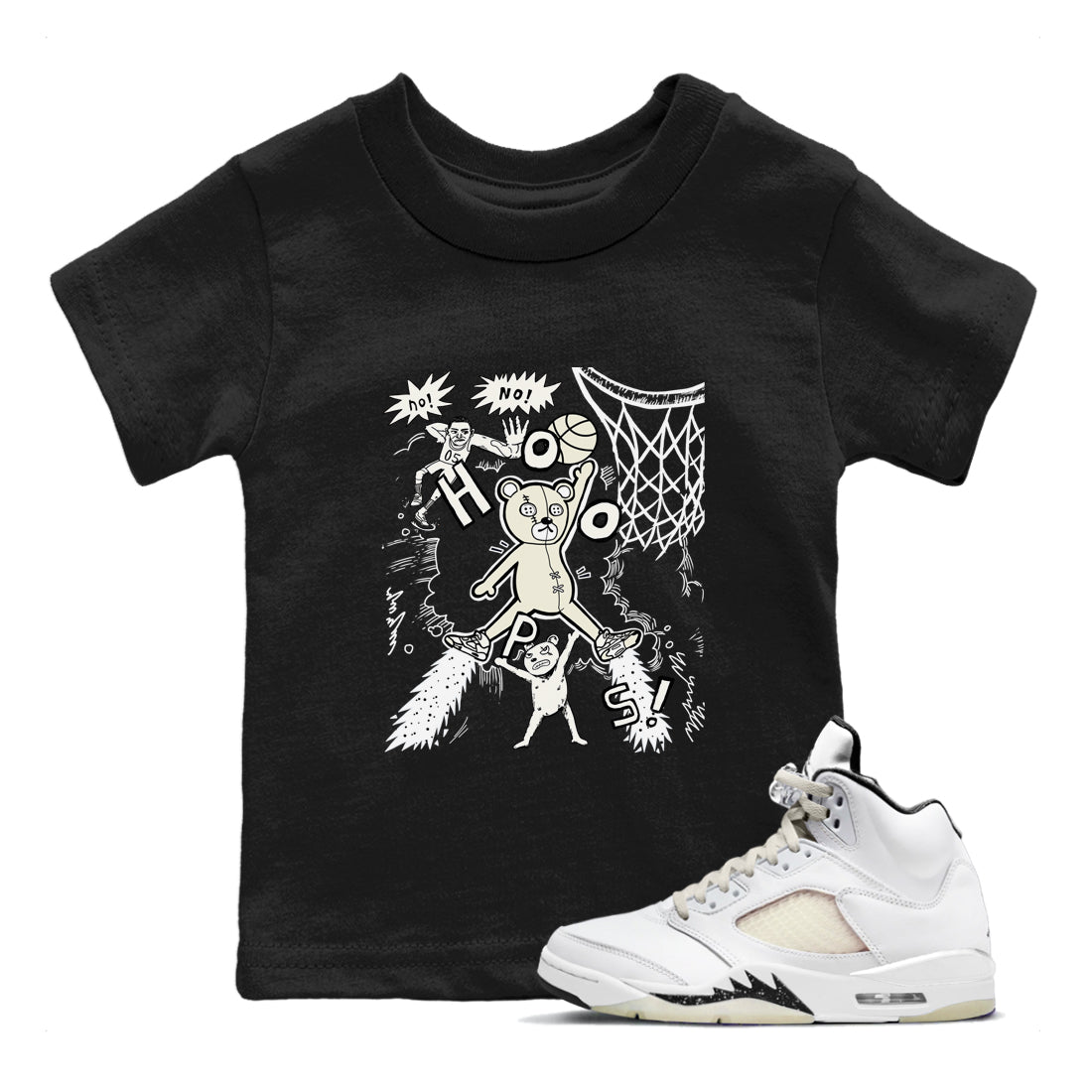 5s Sail shirt to match jordans Stop The Bear sneaker tees Air Jordan 5 Sail SNRT sneaker release tees baby toddler Black 1 cotton Shirt