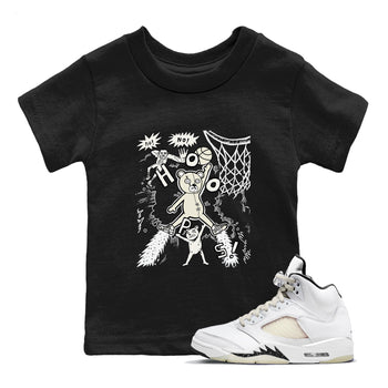 5s Sail shirt to match jordans Stop The Bear sneaker tees Air Jordan 5 Sail SNRT sneaker release tees baby toddler Black 1 cotton Shirt