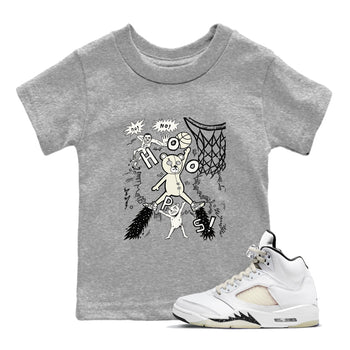 5s Sail shirt to match jordans Stop The Bear sneaker tees Air Jordan 5 Sail SNRT sneaker release tees baby toddler Heather Grey 1 cotton Shirt