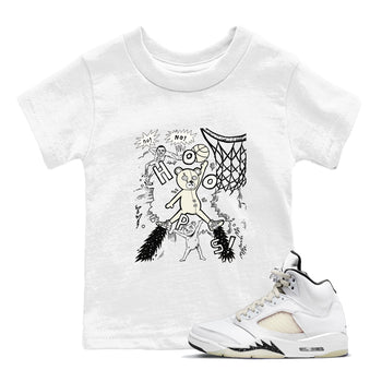 5s Sail shirt to match jordans Stop The Bear sneaker tees Air Jordan 5 Sail SNRT sneaker release tees baby toddler White 1 cotton Shirt