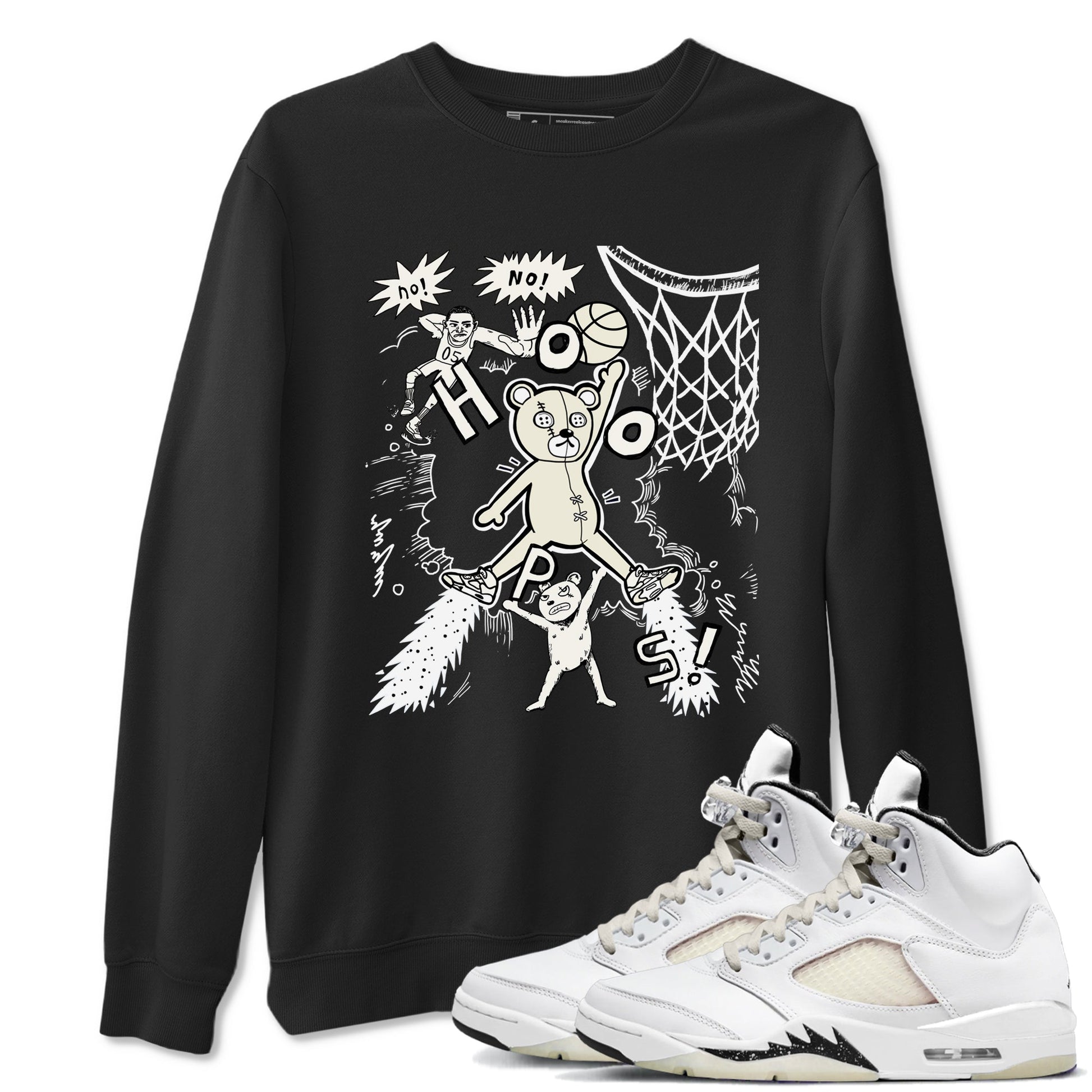 5s Sail shirt to match jordans Stop The Bear sneaker tees Air Jordan 5 Sail SNRT Sneaker Release Tees unisex cotton Black 1 crew neck shirt