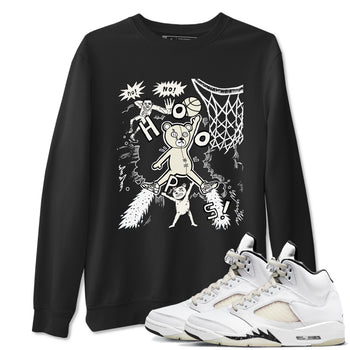 5s Sail shirt to match jordans Stop The Bear sneaker tees Air Jordan 5 Sail SNRT Sneaker Release Tees unisex cotton Black 1 crew neck shirt
