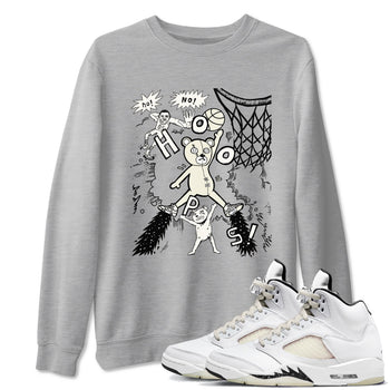 5s Sail shirt to match jordans Stop The Bear sneaker tees Air Jordan 5 Sail SNRT Sneaker Release Tees unisex cotton Heather Grey 1 crew neck shirt