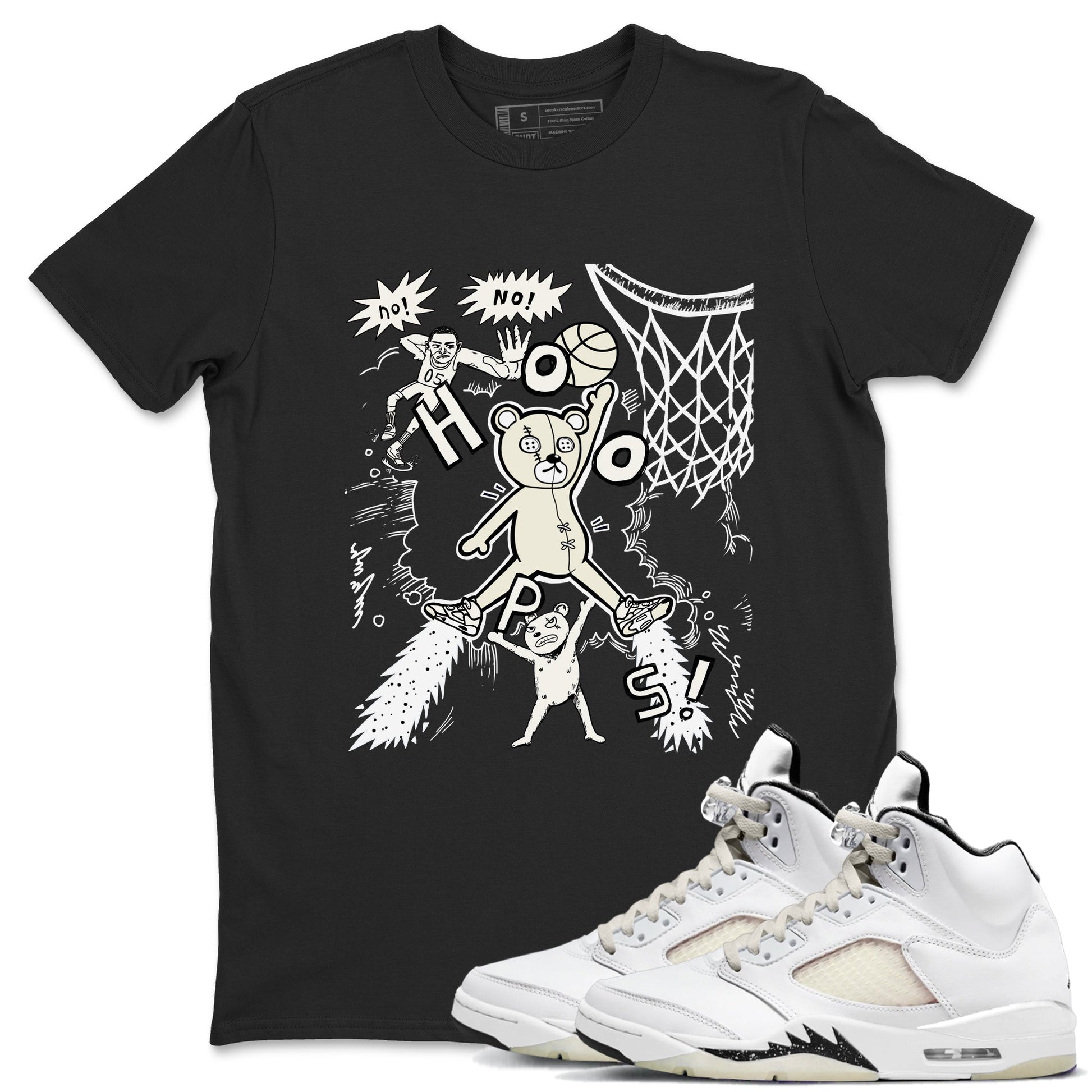 5s Sail shirt to match jordans Stop The Bear sneaker tees Air Jordan 5 Sail SNRT Sneaker Release Tees unisex cotton Black 1 crew neck shirt