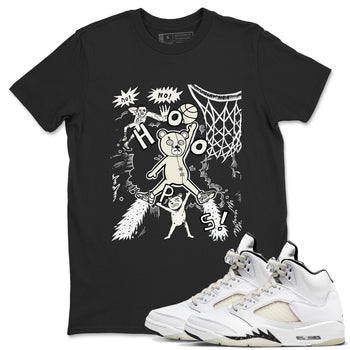 5s Sail shirt to match jordans Stop The Bear sneaker tees Air Jordan 5 Sail SNRT Sneaker Release Tees unisex cotton Black 1 crew neck shirt