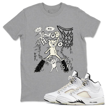 5s Sail shirt to match jordans Stop The Bear sneaker tees Air Jordan 5 Sail SNRT Sneaker Release Tees unisex cotton Heather Grey 1 crew neck shirt