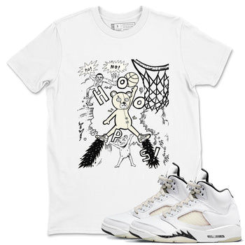 5s Sail shirt to match jordans Stop The Bear sneaker tees Air Jordan 5 Sail SNRT Sneaker Release Tees unisex cotton White 1 crew neck shirt