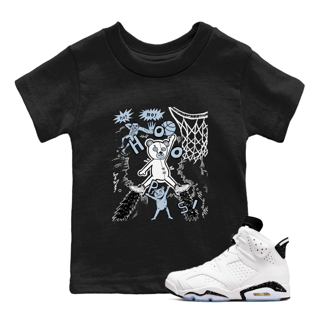 6s Reverse Oreo shirt to match jordans Stop The Bear sneaker tees Air Jordan 6 White Black SNRT sneaker release tees baby toddler Black 1 cotton Shirt