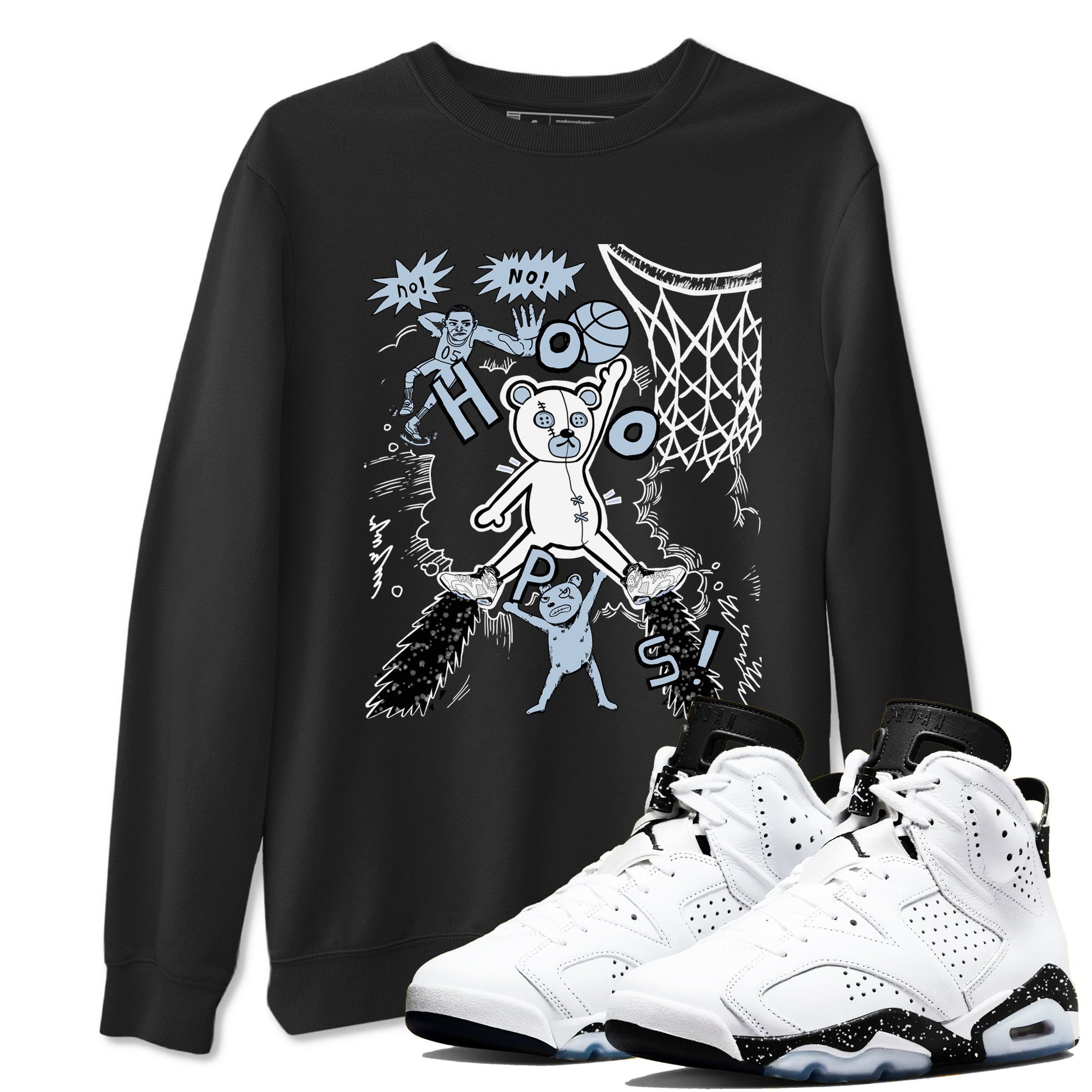 6s Reverse Oreo shirt to match jordans Stop The Bear sneaker tees Air Jordan 6 White Black SNRT Sneaker Release Tees unisex cotton Black 1 crew neck shirt